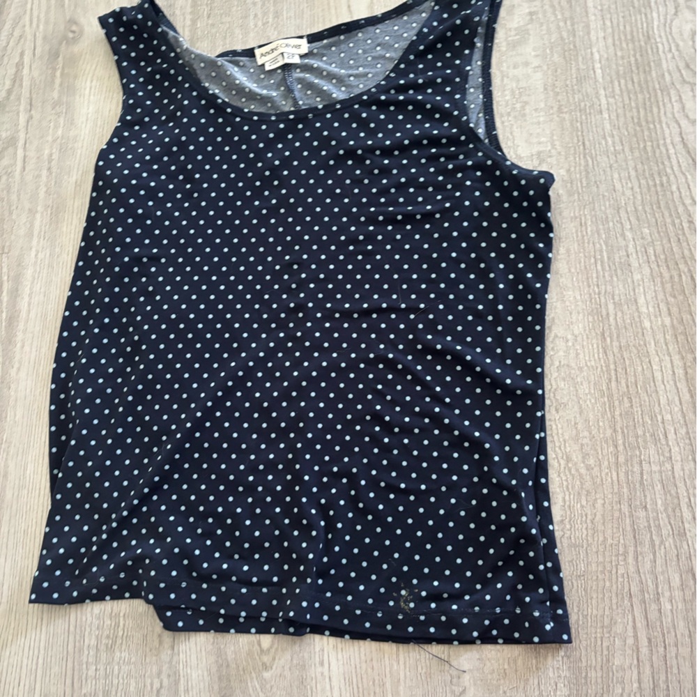 Andre Oliver Fitted Blue Tank Top